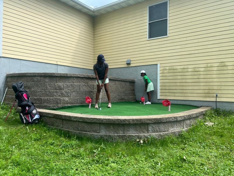 Joyce's putting green.