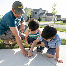 Home - Family with Chalk